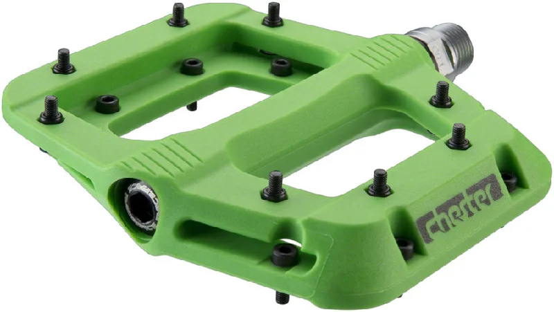 bicycle lever frame-RaceFace Chester Pedals - Platform Composite 9/16" Green