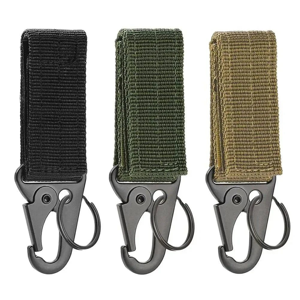 bicycle traffic tires-2pcs Tactical Hanging Buckle Molle Nylon Webbing Carabiner Belt Triangle Keychain for Outdoor Climbing Camping Tool Accessory