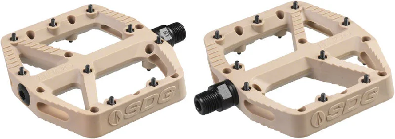 bicycle rental tires-SDG Components Comp Platform Pedals Body: Composite Spindle: Cr-Mo 9/16 Beige Pair