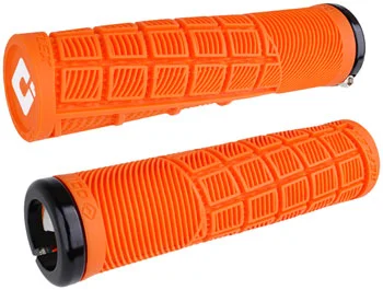 bicycle pedal tires-ODI Reflex V2.1 Grips - White/Orange, Lock-On