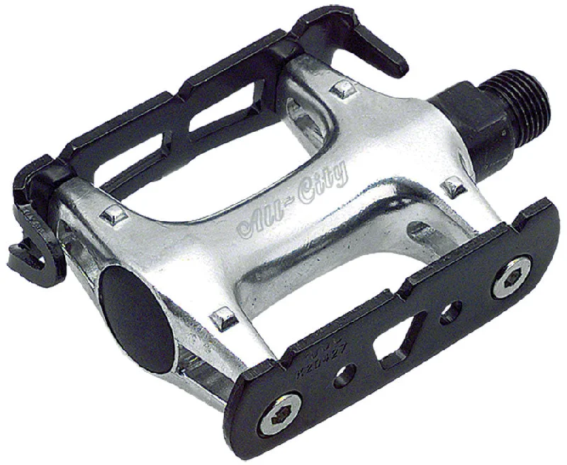 bicycle mirror frame-All-City Standard Track Pedals -9/16" Black/Silver