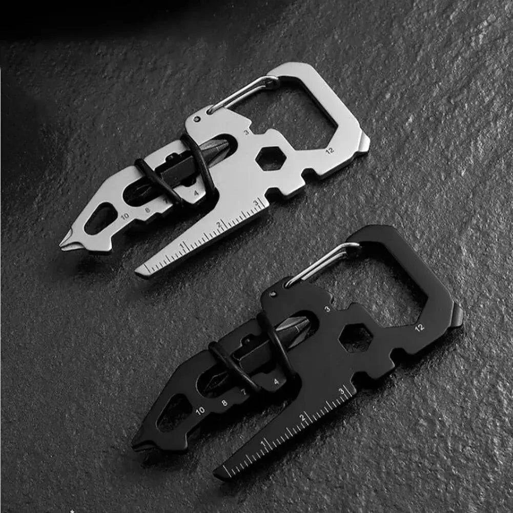 bicycle community frame-Stainless Steel Outdoor Tools Carabiner Clip Bottle Opener Keychain Ring Multifunction Card Tool Camping Climbing Accessories