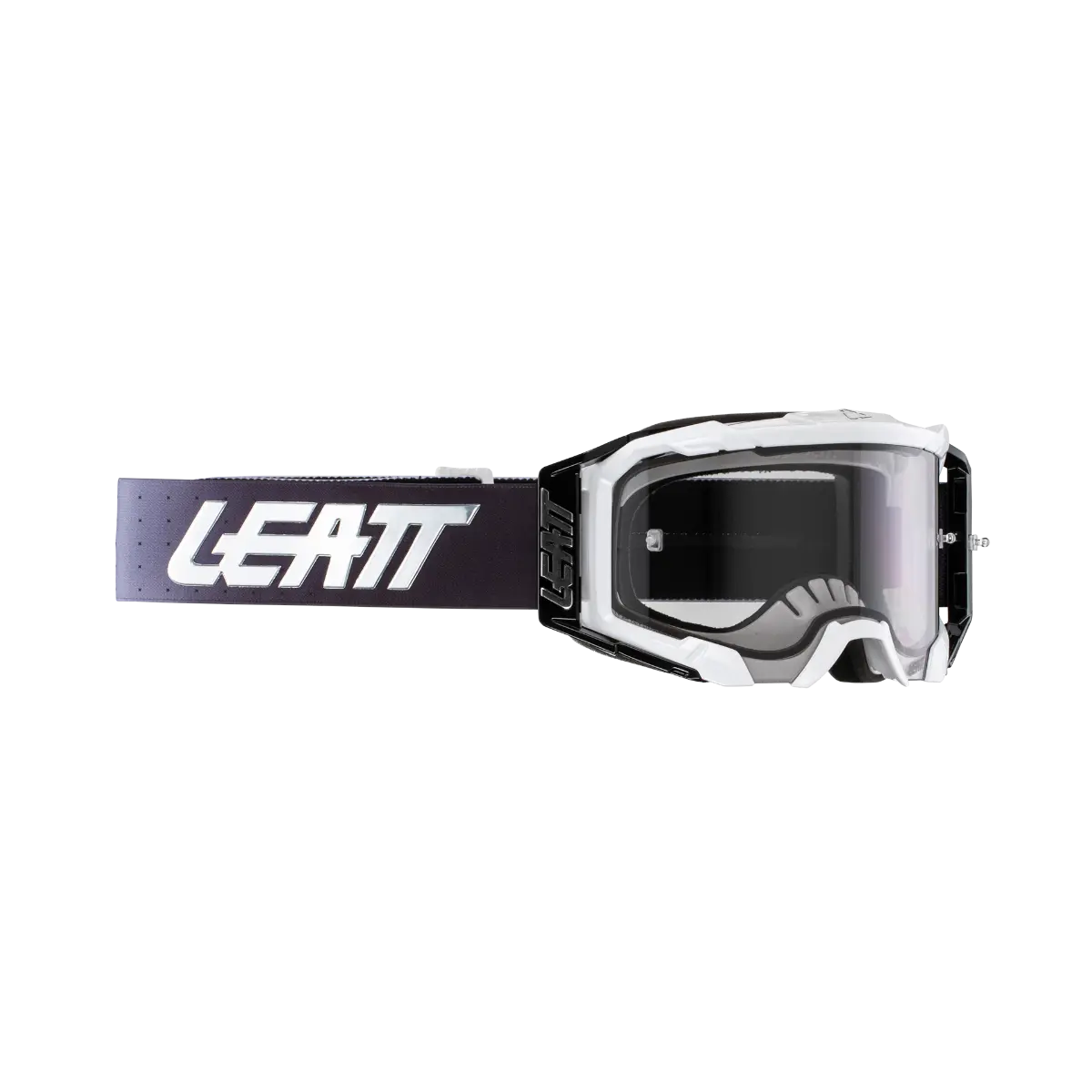 bicycle handlebar shape-Leatt Velocity 5.5 MTB Goggle - White-Light Gray - 2024