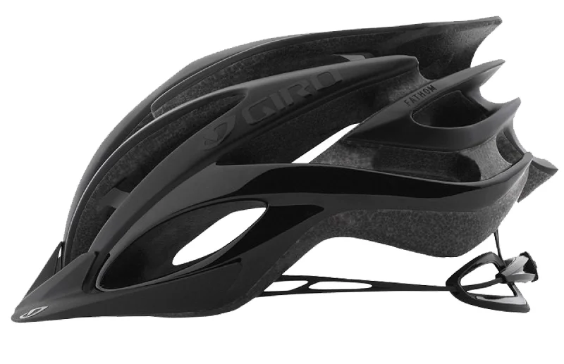 bicycle shoe sole-Giro Fathom MTB Helmet - Matt Black-Gloss Black