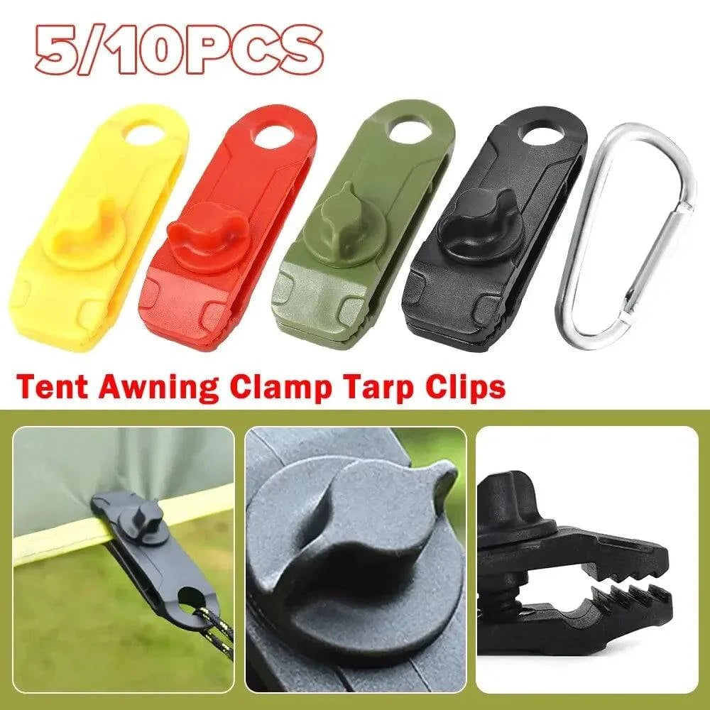 bicycle backpack tires-10PC Awning Clamp Tarp Clips Heavy Duty Lock Grip Tent Fasteners Clips Pool Awning Bungee Cord Car Tighten for Outdoor Camping