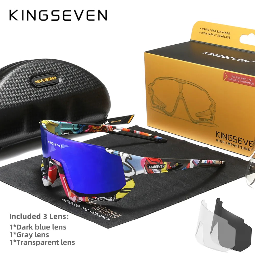 bicycle sidewall strength-KINGSEVEN Cycling Sunglasses Men Women Mtb Bicycle Glasses UV400 Polarized Fishing Protection Eyewear Photochromic Bike Goggles