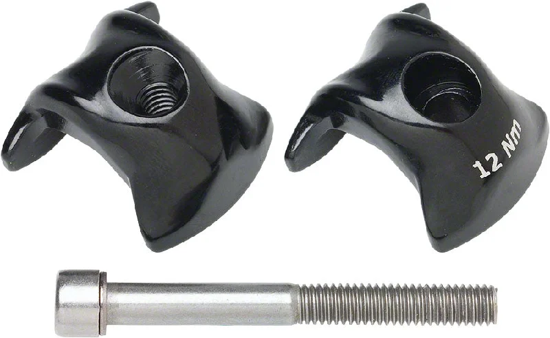 bicycle back tires-Ritchey WCS 1-Bolt Seatpost Saddle Rail Clamp - Outer Plates For Carbon Posts 8 x 8.5mm Rails BLK