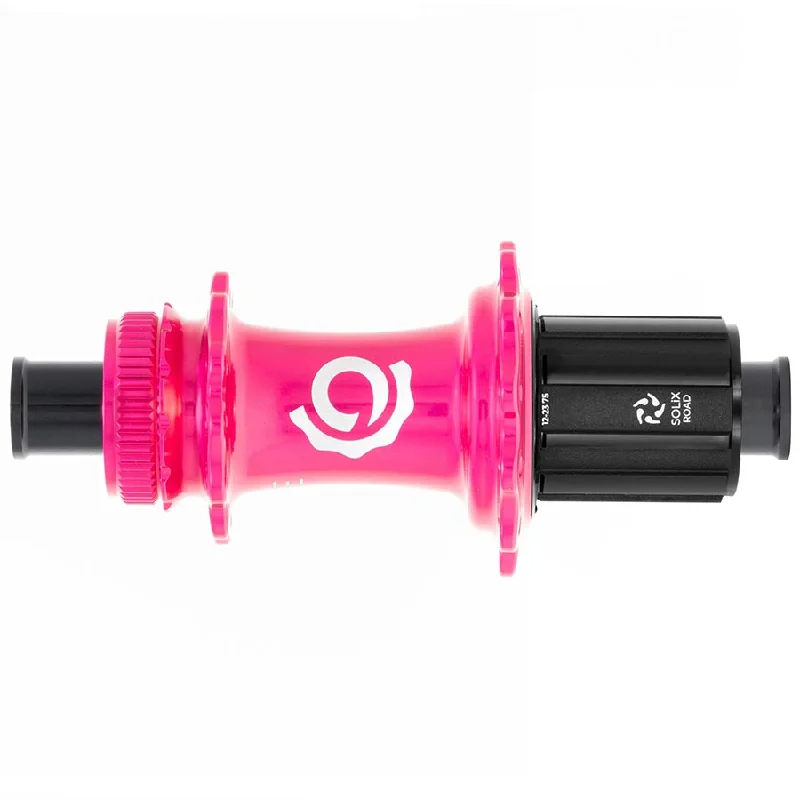 bicycle chain frame-Industry Nine Solix G Classic Rear HG11 Disc Hub Rear 28H 12mm TA 142mm Shimano HG 11 Pink