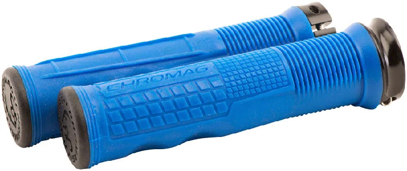 bicycle knee brace-Chromag Format Grips 133mm Blue Pair