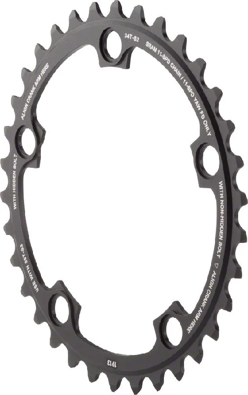 bicycle aluminum frame-SRAM 11-Speed 34T 110mm BCD YAW Chainring Black Use with 50T