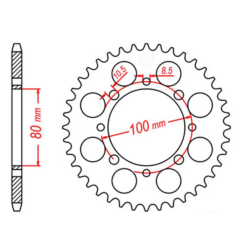 bicycle lever guard-MTX 819/2 Steel Rear Sprocket #520 (43T) (11-113-43)