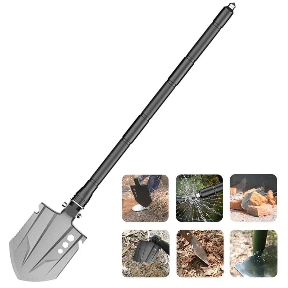 bicycle brake shield-Outdoor Folding Shovel Multi-Tool Camping Shovel Entrenching Tool for Car Emergency Survival Hiking Backpacking