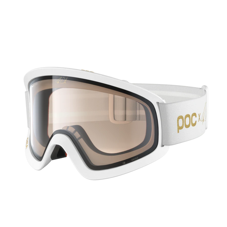 bicycle gear shield-POC Ora Clarity MTB Goggle - Fabio Edition - Hydrogen White-Gold