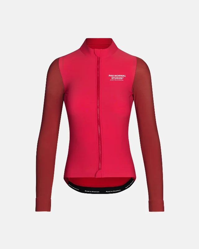 bicycle sidewall frame-Women's Mechanism Long Sleeve Jersey - Deep Red