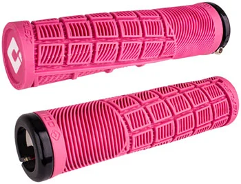 bicycle stunt frame-ODI Reflex V2.1 Grips - White/Pink, Lock-On