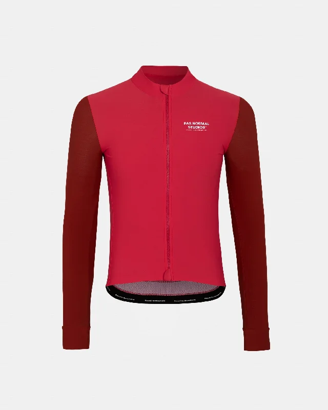 bicycle handlebar shield-Mechanism Long Sleeve Jersey - Deep Red