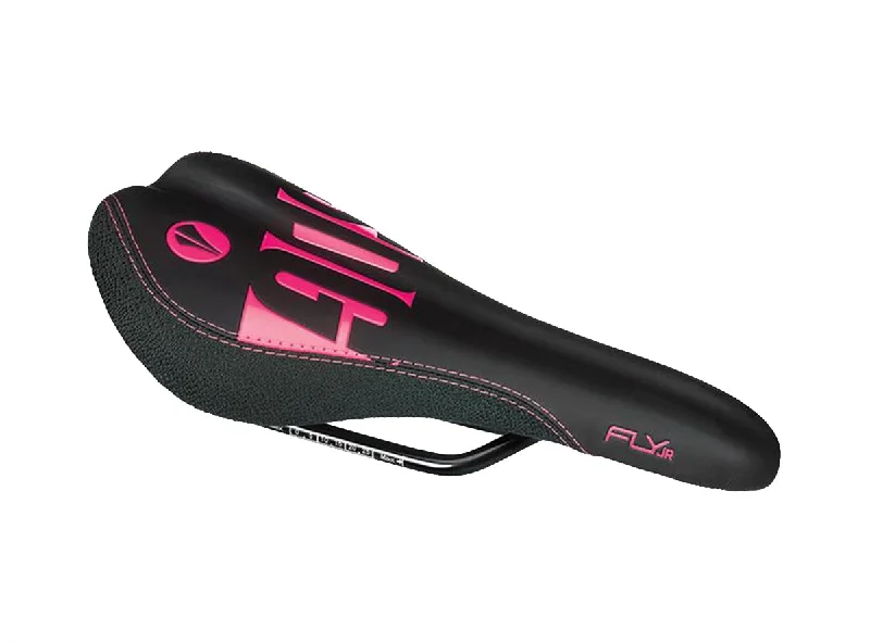 bicycle stem angle-SDG Fly Jr Children's Saddle - Black-Neon Pink-Pink