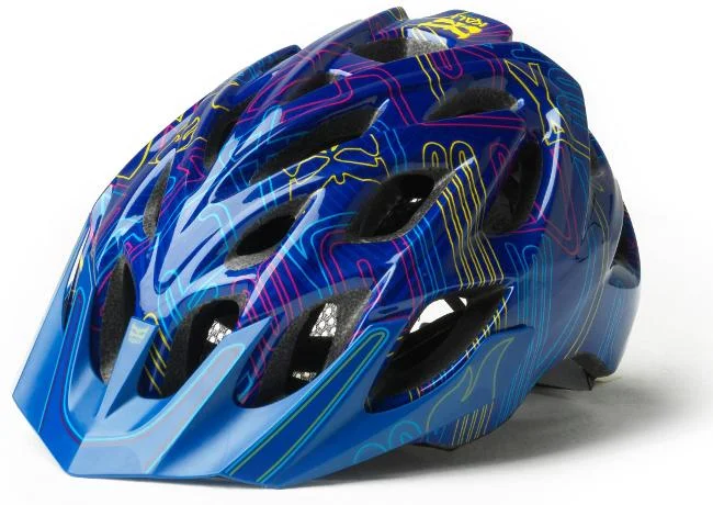 bicycle sidewall cut-Kali Chakra Plus MTB Helmet - Neon Blue