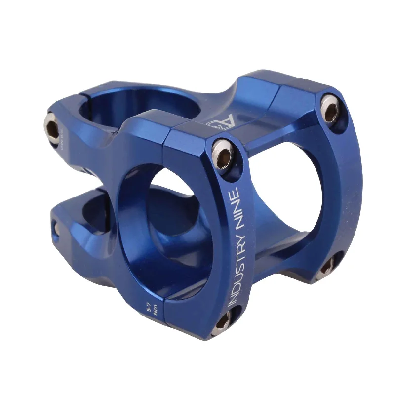 bicycle frame durability-Industry Nine A318 Stem (31.8) 30mm Blue