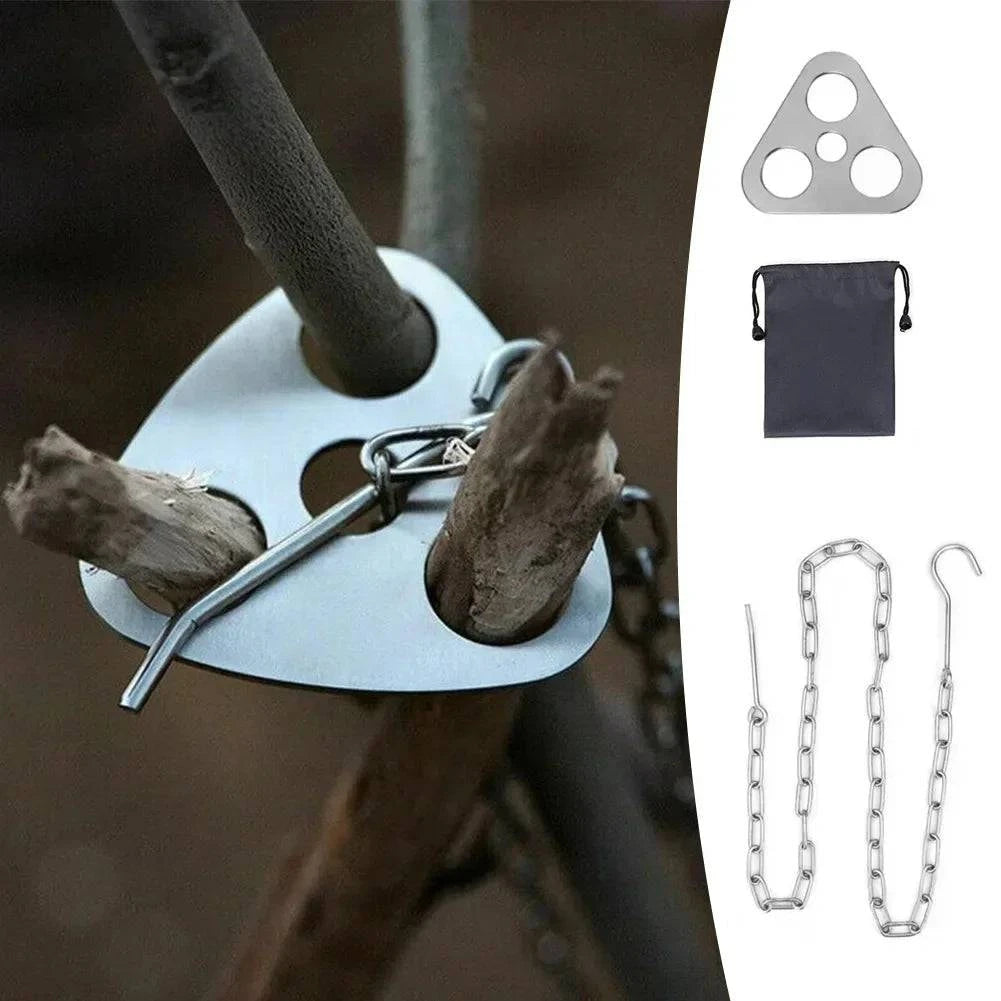 bicycle insurance frame-1pc Camping Hanging Tripod W/ Bag Pot Rack Hanger BBQ Steel Rack Multifunction Tripod Fire For Picnic Bonfire Party Outdoor Tool