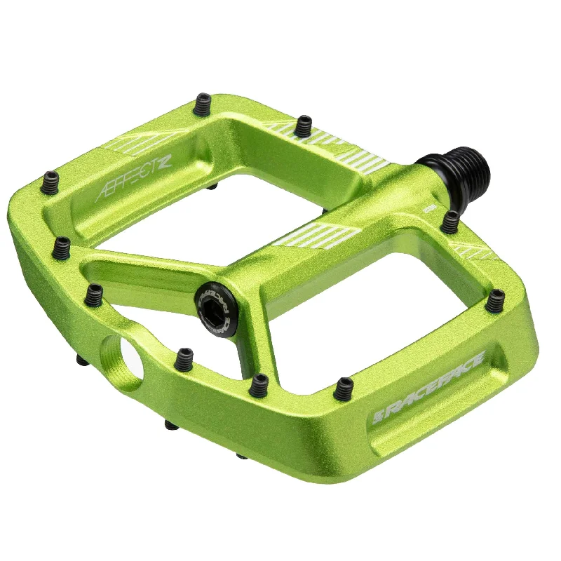 bicycle lever guard-RaceFace Aeffect R Pedals - Platform Aluminum 9/16" Green