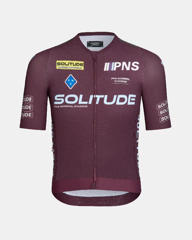 bicycle endurance frame-Solitude Logo Jersey - Burgundy