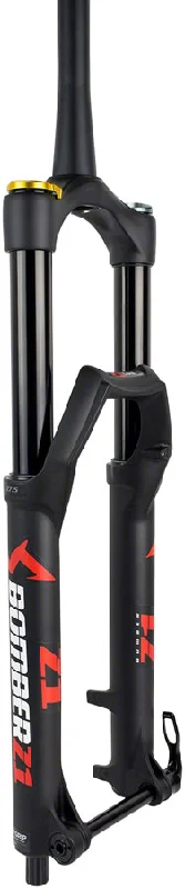 bicycle gear range-Marzocchi Bomber Z1 Coil Suspension Fork - 27.5" 180 mm 15 x 110 mm 44 mm Offset Matte BLK GRIP Sweep Adjust